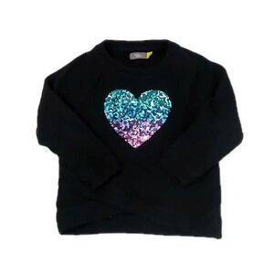 Rumi + Ryder Girls Black Heart Sweatshirt size: 6-7 Years